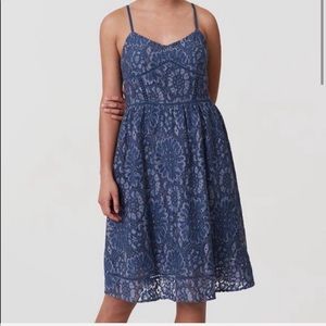 LOFT BLUE EYELET LACE DRESS